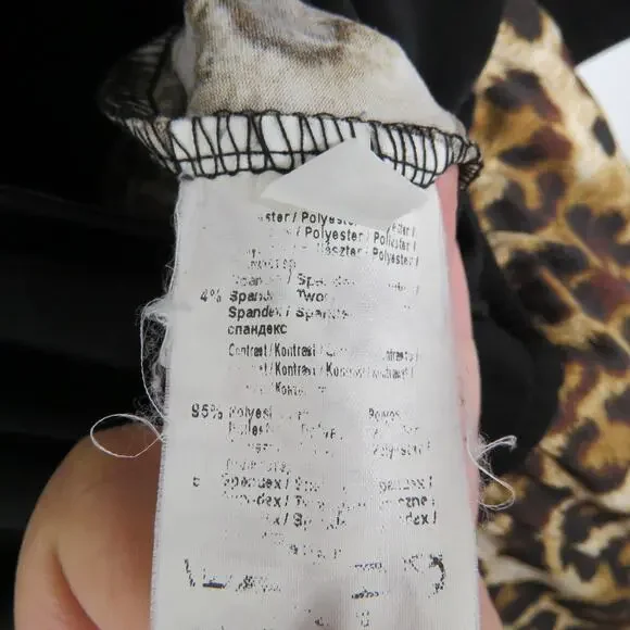 Venus Black And Leopard Pattern Long Sleeve Formal Jumpsuit Small - Picture 7 of 9